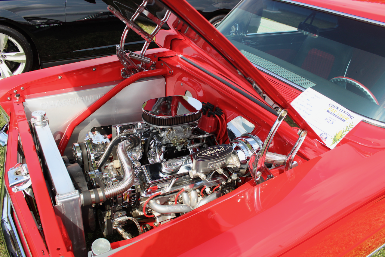 1960s Chevrolet Nova SS engine bay, detail view